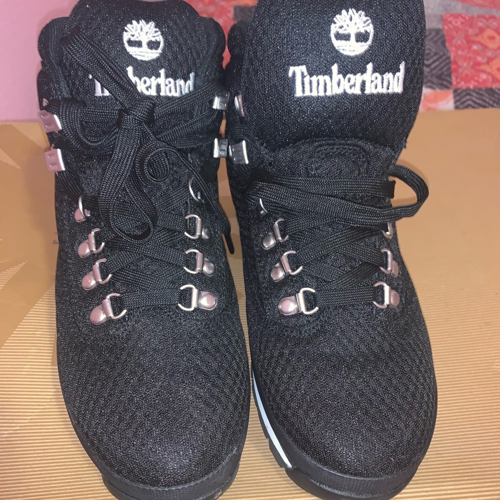 Timberland boots black mesh material